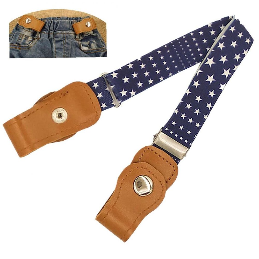 Froiny Children Cinch Belt Pattern Waist Chain Thin Waist Strap with Elastic Band Clothes Accessories 54x2.5cm