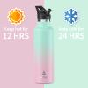 Arslo Stainless Steel Water Bottle with Straw - Insulated Water Bottle for Sports, Gym, School, Commute, Adults/Kids - Keep Cold for up to 24 Hours - Sweat/Leak-proof - 2 Lids - BPA Free view 2