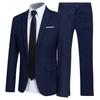 NineFit Basics Men's Casual 2 Piece Suit Slim Fit Suit One Button Formal Business Jacket Blazer Shawl Collar Formal Suits and Trouser (Navy Blue,Medium) view 1
