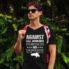 Against All Enemies Foreign and Domestic V-Neck T-Shirt Patriotic Veteran Tee Black Small view 4