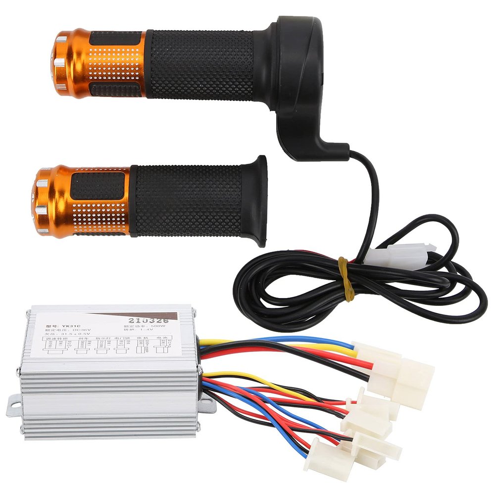 RiToEasysports 36V 500W Motor Brushed Speed Controller with Throttle Grip for Electric Electric Tricycle Electric Modification Accessories