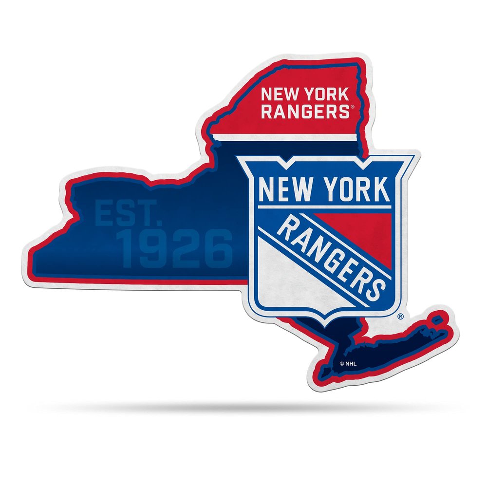Rico Industries NHL New York Rangers State Shape Shape Cut Pennant - Home and Living Room Dcor - Soft Felt EZ to Hang