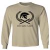 0143. Spartan Molon Labe Military Patriotic Greek Helment Graphic Men's Long Sleeve t Shirt (Beige X-Large) view 1