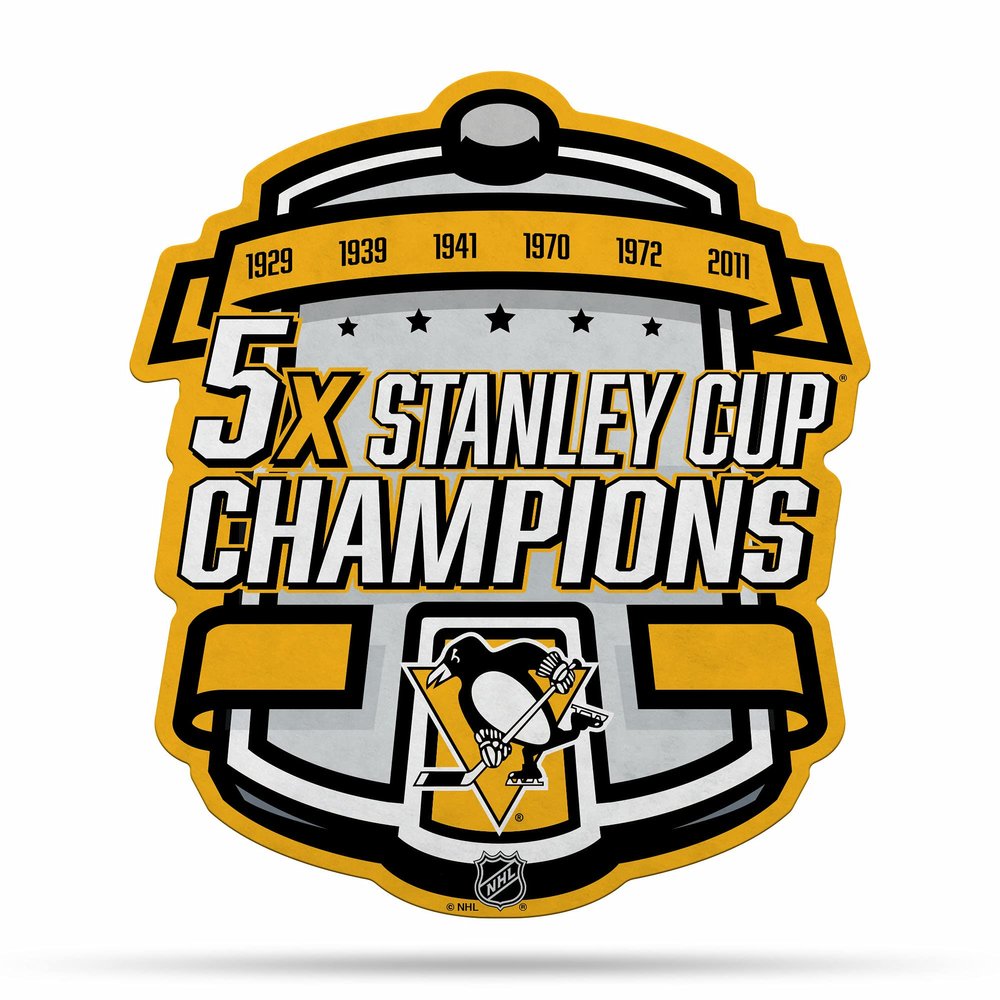 Rico Industries NHL Pittsburgh Penguins Champ Shape Cut Pennant - Home and Living Room Dcor - Soft Felt EZ to Hang