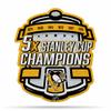 Rico Industries NHL Pittsburgh Penguins Champ Shape Cut Pennant - Home and Living Room Dcor - Soft Felt EZ to Hang view 1