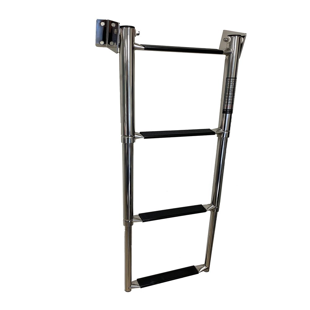 classAcustoms #77060204 4 Step Telescoping Boat Ladder | Transom Mount Ladder | 304 Stainless Steel Boat Ladder | Deck Boat | Ski Boat | Polished Stainlees Boat Ladder