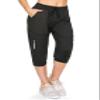 ALWAYS Women's Capri Jogger Pants - High Waisted Soft Zipper Casual Sweat Pants Black XS view 1