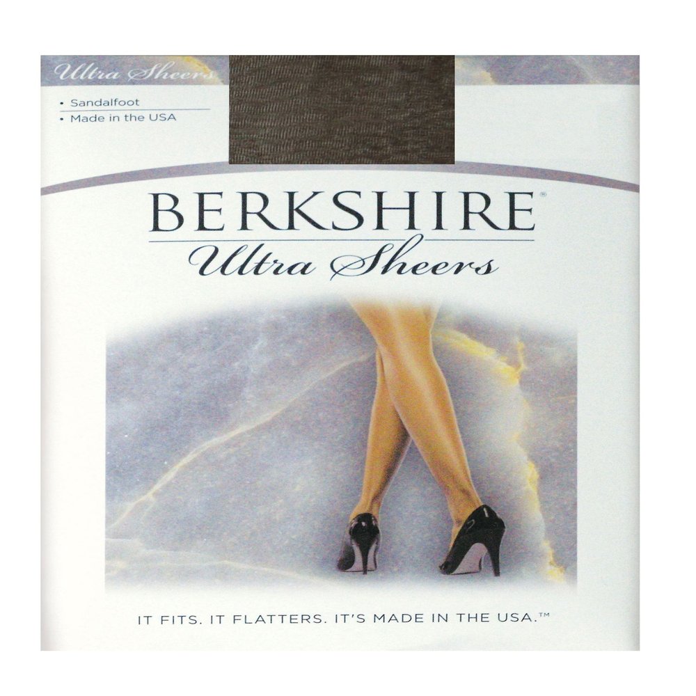 Berkshire Women's Plus-Size Queen Ultra Sheer Non-Control Top Pantyhose - Sandalfoot 4413 (7X, Off Black)