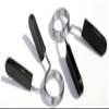 Ader 60'' Black OLY Bar w/Chrome Sleeves + 35lb Gray Grip Plate Set view 3