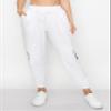 ALWAYS Women's Zipper Jogger Track Pants - Premium Soft Stretch Fashion Zipper Sweatpants White XL view 2