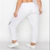 ALWAYS Women's Zipper Jogger Track Pants - Premium Soft Stretch Fashion Zipper Sweatpants White XL view 3