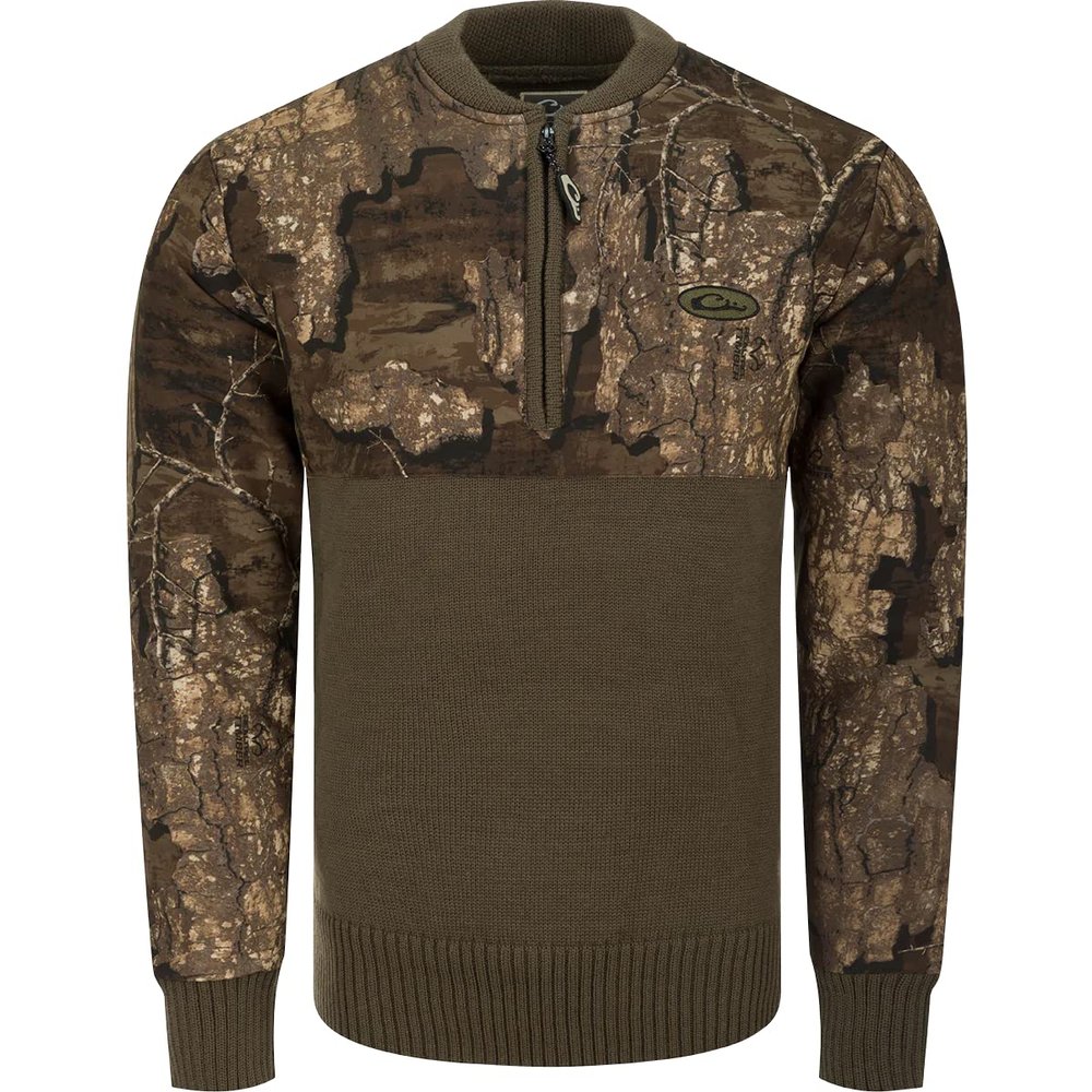 Camo 1/4 Zip Wool Sweater Realtree Timber Xlarge