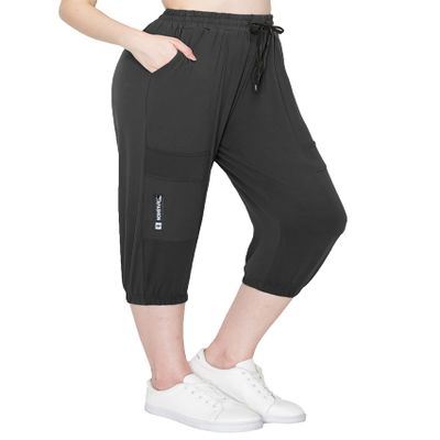 ALWAYS Women's Capri Zipper Jogger Track Pants - Premium Soft Stretch Fashion Zipper Sweatpants Black S