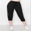ALWAYS Women's Capri Zipper Jogger Track Pants - Premium Soft Stretch Fashion Zipper Sweatpants Black S view 2