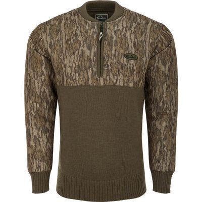 Drake DW2835-006-1 MST Wool 1/4 Zip Sweater Bottomland Small