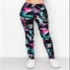 Women's High Waisted Yoga Leggings - Buttery Soft Comfortable Stretch Side Split Hem Workout Casual Pants Tie Dye 4238 M view 2