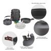 Bulin Camping Cookware Mess kit, Backpack Portable Campfire Cooking Pots Pans Kettle Set, Durable Lightweight Aluminum Cook Gear for Open Fire Hiking, Outdoor, Picnic (BPA Free Bowls, Plates) view 3