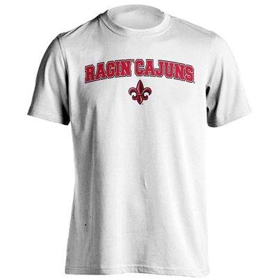 Sport Your Gear Louisiana Ragin' Cajuns Classic Arch Mascot T-Shirt (White, 3XL)