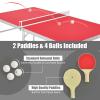 Goplus Foldable Ping Pong Table, 100% Preassembled, Portable Table Tennis Table Game Set with Net, 2 Table Tennis Paddles and Ping Pong Balls for Indoor Outdoor Use (Red-60'') view 3