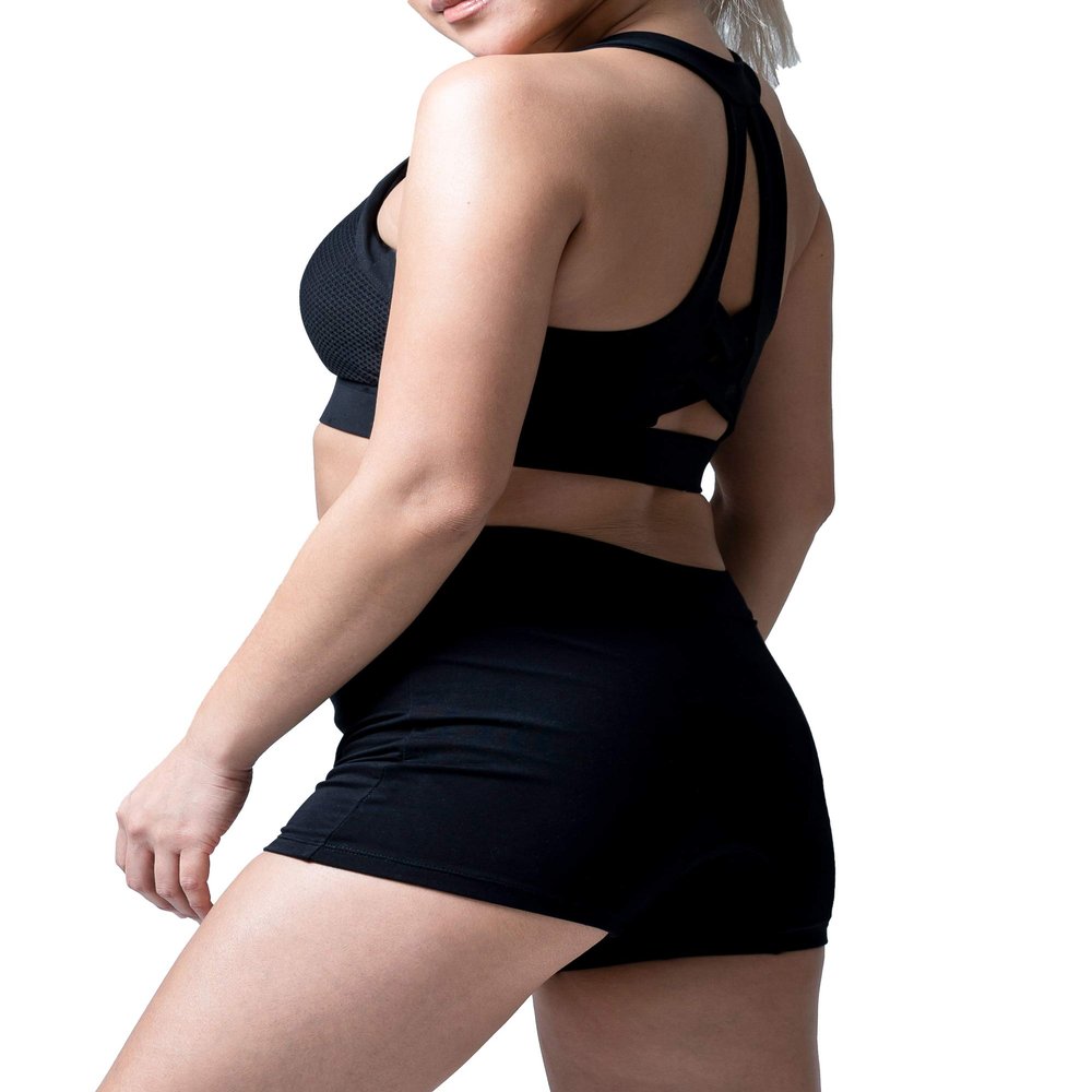 Goat Union Overnight Period Shorts for Women - 2" Absorbent Sleep Period Boyshorts Heavy Flow,4XL, 1 Pair Black