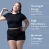 Goat Union Overnight Period Shorts for Women - 2" Absorbent Sleep Period Boyshorts Heavy Flow,4XL, 1 Pair Black view 2