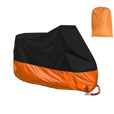 Bicycle Accessories Bike Cover Waterproof Dustproof UV Protective Outdoor Moto Scooter Bike Rain Cover Bicycle Protective Gear Bike Parts (Color : Orange, Size : Medium)