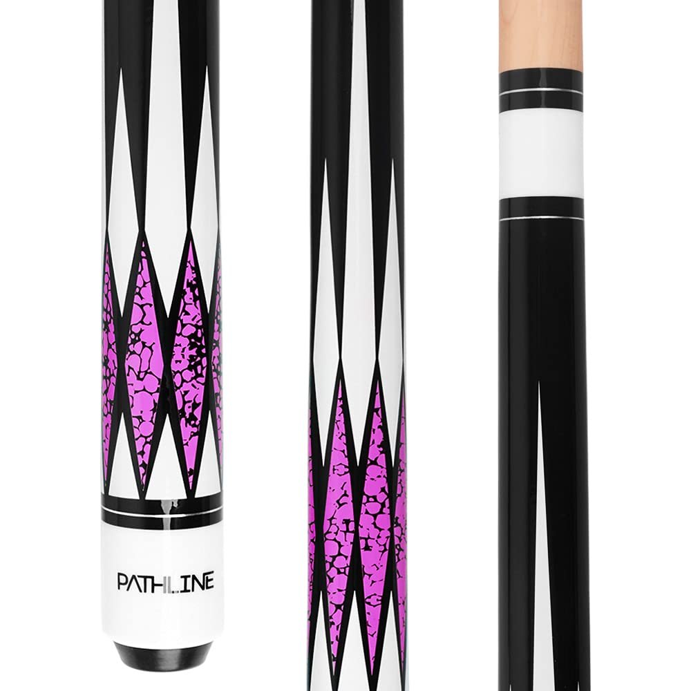 Pathline Pool Cue Stick - 58 inch Canadian Maple Billiard Pool Stick (Purple 21oz)