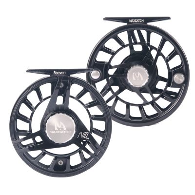 Maxcatch AVID PRO Fly Fishing Reel with CNC-machined Aluminum Body Super Large Arbor Design-3/5, 5/7, 7/9, 9/11 Weights (Black, 3/5wt)