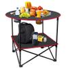 Portable Camping Table Folding Picnic Tables Lightweight Folding Table Waterproof Canvas Beach Table for Outside with 4 Cup Holders & Carry Bags for Camping, Beach, Campfires and Tailgating view 1