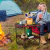 Portable Camping Table Folding Picnic Tables Lightweight Folding Table Waterproof Canvas Beach Table for Outside with 4 Cup Holders & Carry Bags for Camping, Beach, Campfires and Tailgating view 2
