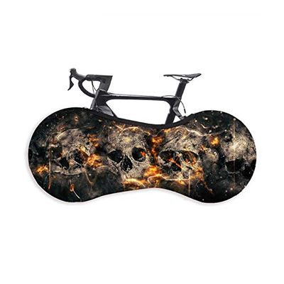Bicycle Accessories Bike Protector Cover,Mountain Road Bicycle Protective Gear Anti-Dust Wheels Frame Cover Scratch-Proof Tires Bike Accessories Bike Parts (Color : Skull, Size : S 24 26)