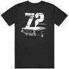 1972 Chevy Monte Carlo Front Side View Silhouette with Year T Shirt S Black view 1