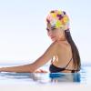 FAVOMOTO Colorful Large Size 3D Floral Petal Swim Cap for Women - Floral Caps Unique Design for Ear Hair Protection in Water Activities Ideal for Swimming Beach view 2