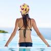 FAVOMOTO Colorful Large Size 3D Floral Petal Swim Cap for Women - Floral Caps Unique Design for Ear Hair Protection in Water Activities Ideal for Swimming Beach view 4