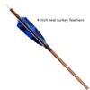 OBTOUTDOOR 6pcs 31" 7.6mm Archery Carbon Arrows SP400 or 500 with 4" Real Feathers for Recurve Bow (Spine 500) view 3