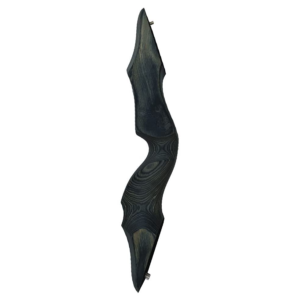 ZSHJGJR 30-60lbs Black Hunter Taken Down Longbow Wooden Riser Replacement Bow Handle Only for Right Handed and Left Handed American Longbow (Right Hand)