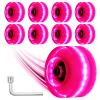 Nezylaf Light Up Roller Skate Wheels 8 Pack, 78A Hardness LED Skateboard Wheels with Premium ABEC-9 Bearings, Illuminating Roller Skate Accessories for Outdoor Indoor Quad Skates view 1