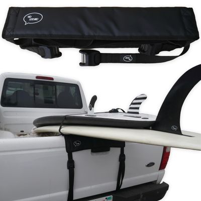 Surfboard Truck Rack - Durable Pad Fits All Tailgates - No Scratch Silicone Buckle Covers Prevent Damage - Easy to Use