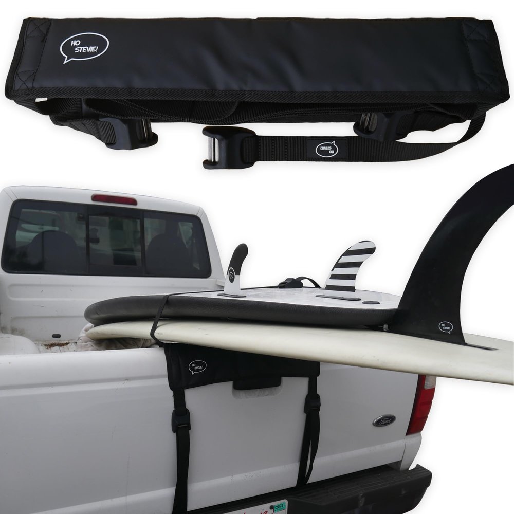 Surfboard Truck Rack - Durable Pad Fits All Tailgates - No Scratch Silicone Buckle Covers Prevent Damage - Easy to Use