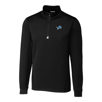 Cutter & Buck Men's Black Detroit Lions Big & Tall Traverse Half-Zip Pullover Jacket