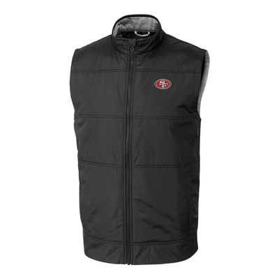 Cutter & Buck Men's Black San Francisco 49ers Big & Tall Stealth Full-Zip Vest
