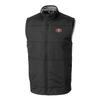 Cutter & Buck Men's Black San Francisco 49ers Big & Tall Stealth Full-Zip Vest view 1