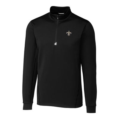 Cutter & Buck Men's Black New Orleans Saints Big & Tall Traverse Half-Zip Pullover Jacket
