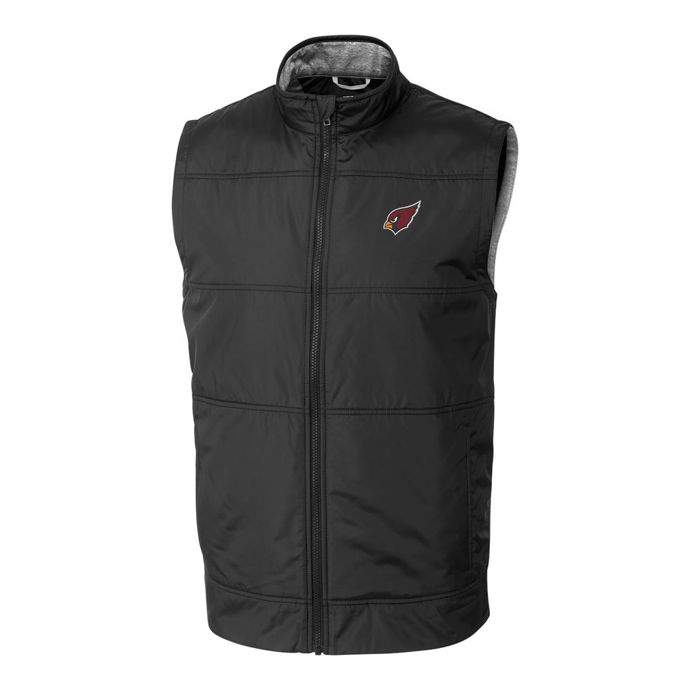 Cutter & Buck Men's Black Arizona Cardinals Big & Tall Stealth Full-Zip Vest