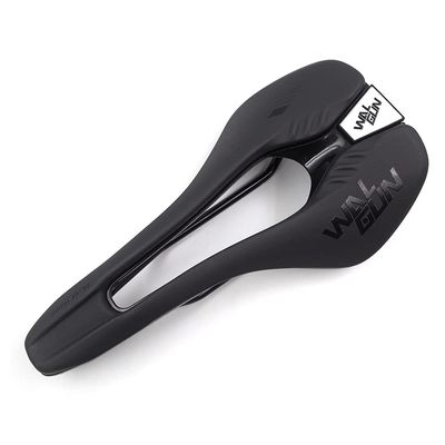 WALGUN Comfortable Bike Saddles Cushion Pad Men Women for Road / MTB Mountain Bike Waterproof Hollow Racing Soft Bicycle Seat (Black Text)