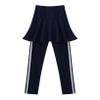 Kaerm Kids Girls Stretchy Footless Leggings Pants Ruffled Tutu Skirt Pants Active Performance Dance Tights Dark Blue 2-3 view 1