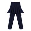 Kaerm Kids Girls Stretchy Footless Leggings Pants Ruffled Tutu Skirt Pants Active Performance Dance Tights Dark Blue 2-3 view 2
