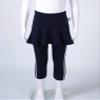 Kaerm Kids Girls Stretchy Footless Leggings Pants Ruffled Tutu Skirt Pants Active Performance Dance Tights Dark Blue 2-3 view 3