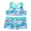 Freebily Kids Girls Camouflage Two Pieces Swimsuit Racer Back Boyshorts Dance Outfits Turquoise 16 view 3