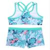 Freebily Kids Girls Camouflage Two Pieces Swimsuit Racer Back Boyshorts Dance Outfits Turquoise 16 view 4